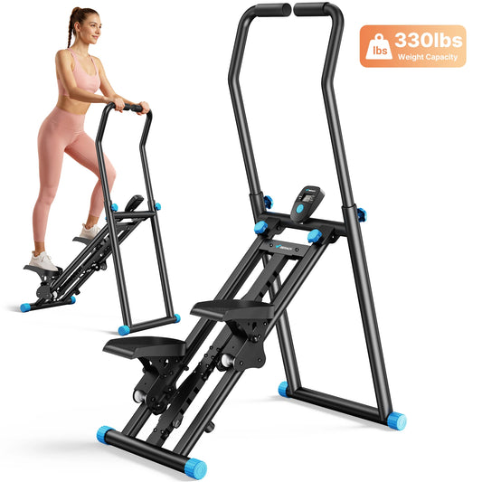 MERACH Stair Stepper Foldable Full Body Workout Silent Multi-functional Adjustable Fitness Climbing Machine for Home Use Exercise Running Sweating