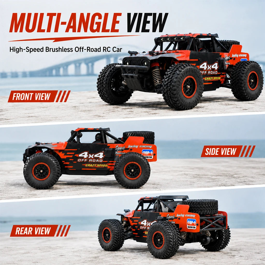 ZNLYRION SG202MAX 1 16 Scale 4WD Brushless RC Monster Truck 55KMH LED Lights