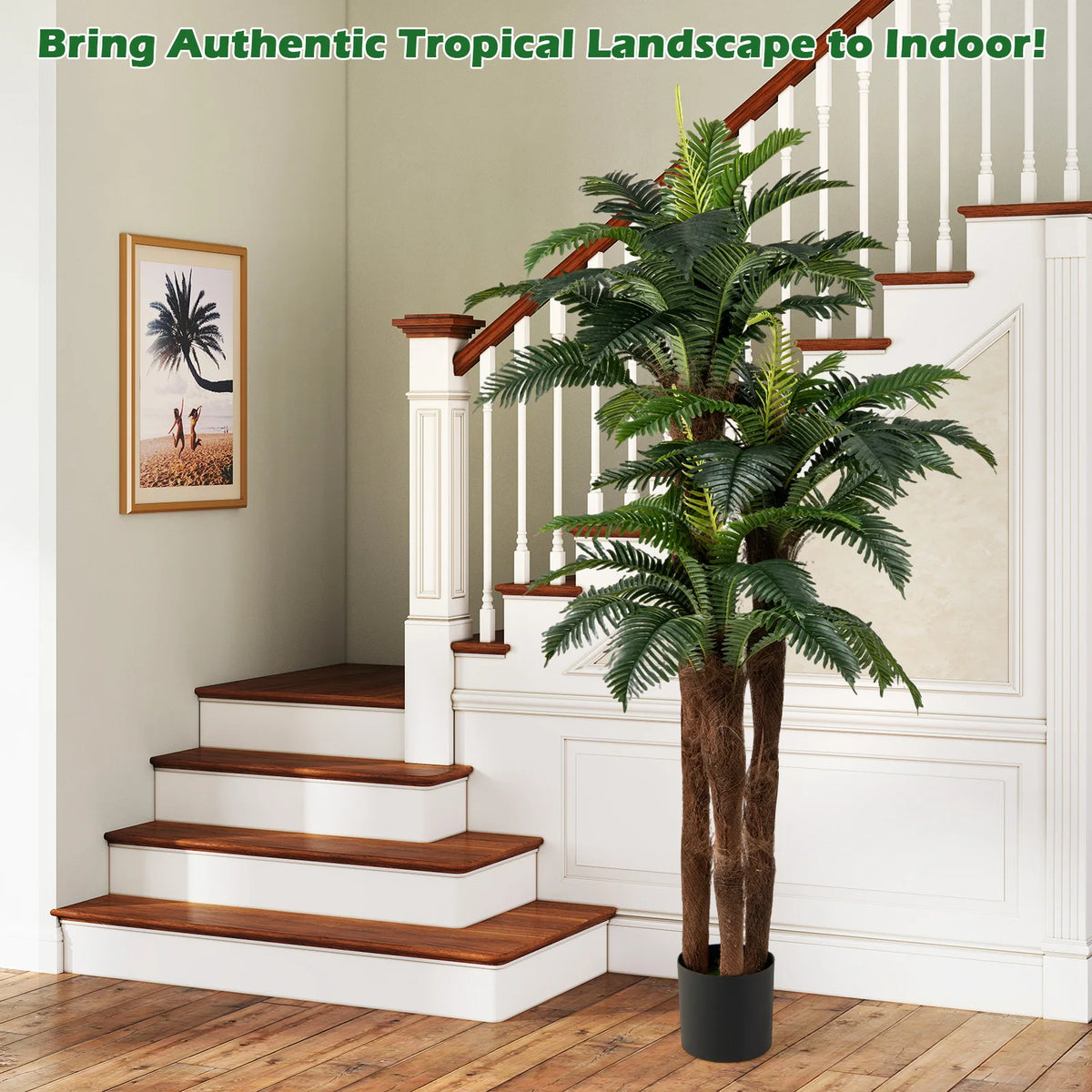 Artificial Palm Tree Set of 2 6.3 Foot Tropical Indoor Plants