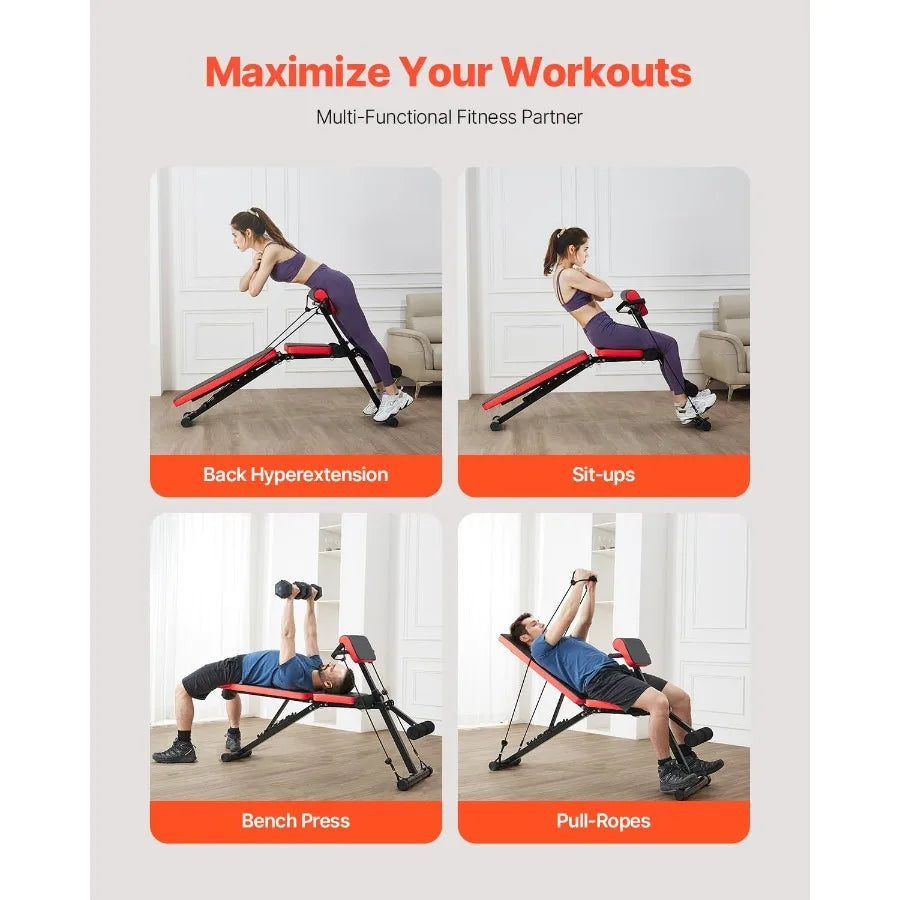Adjustable Roman Chair Hyperextension Bench for Full Body Workout – 770 LBS Capacity, Foldable & Compact Design for Home Gym