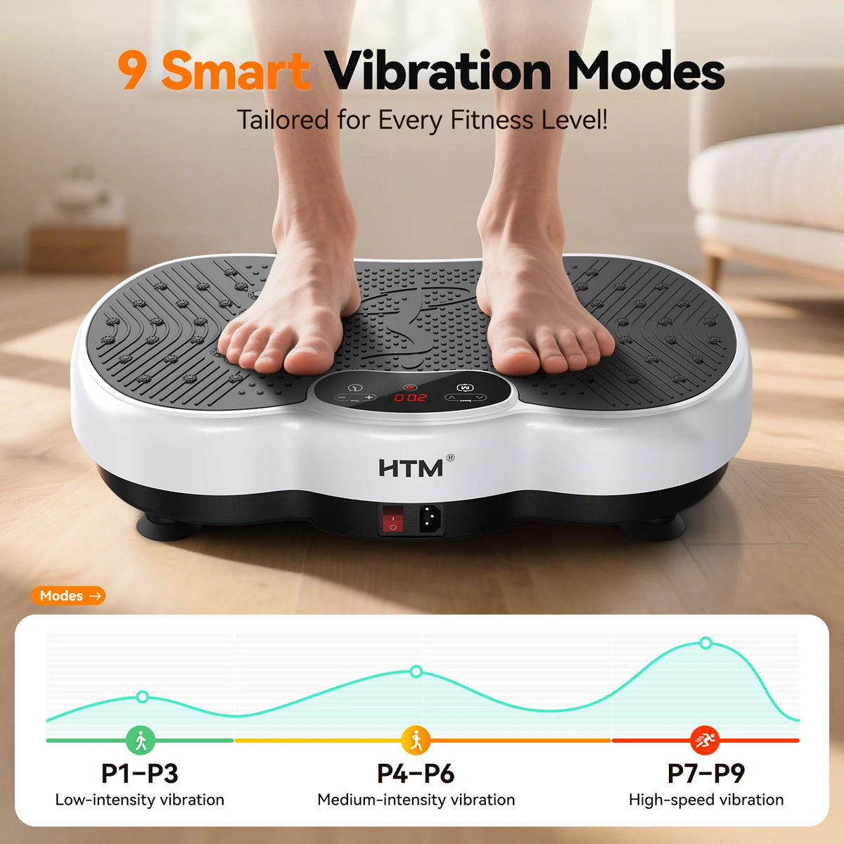 Vibration Plate Exercise Machine With 120 Speed Levels and LED Display