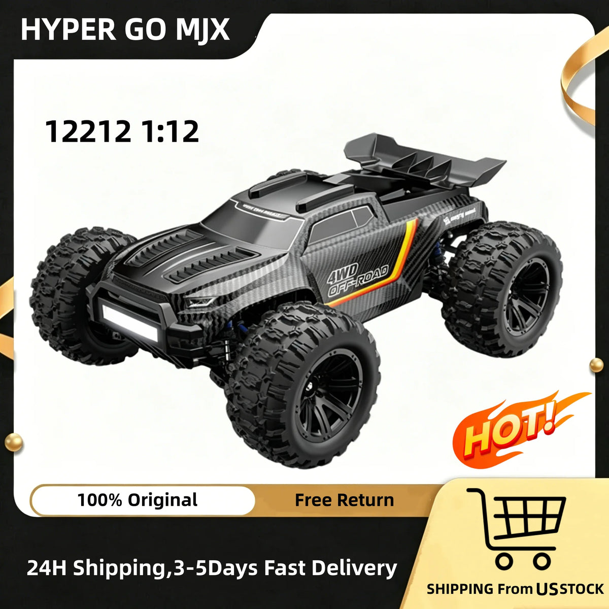 MJX Hyper Go 12212 1 12 Scale 4WD Brushless RC Monster Truck