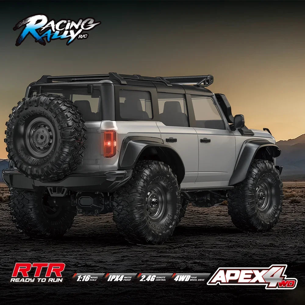 HB Model 1/16 RC Car 2.4G 4WD Off-Road Remote Control Cars with Colorful Lights Crawler Climbing Vehicle Toys for Adult