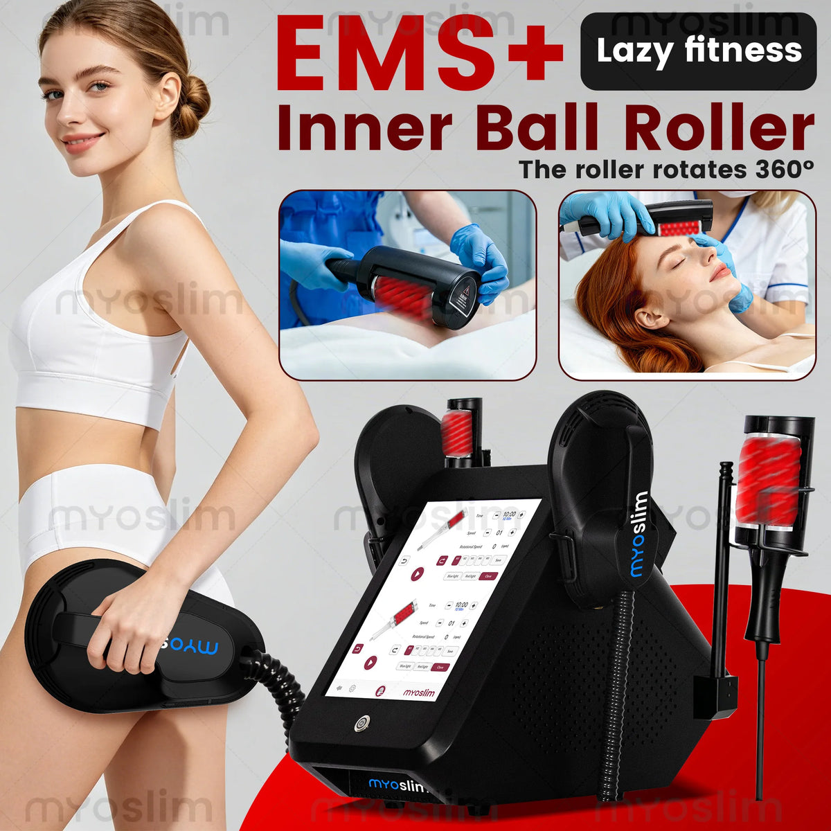 6500WPRO EMS Inner Ball Roller Body Sculpting Machine 360 Muscle Stimulator Massager RF Shaping Slimming Myoslim