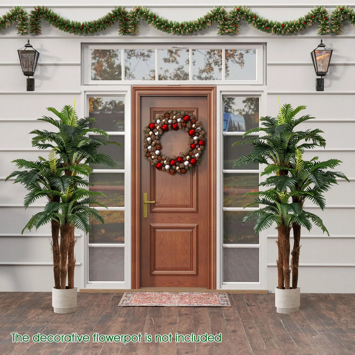 Artificial Palm Tree Set of 2 6.3 Foot Tropical Indoor Plants