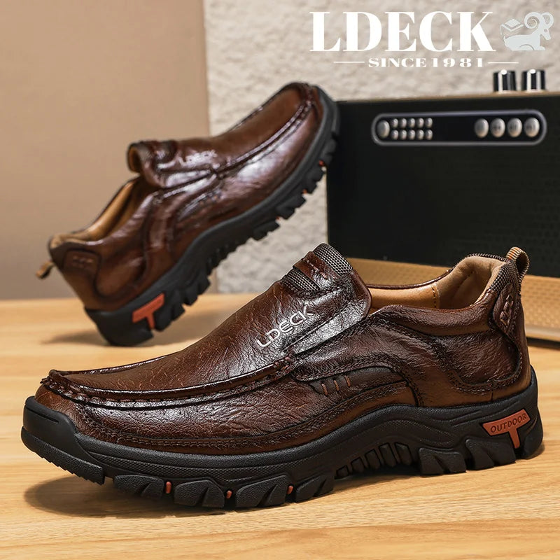 Men's Slip On Casual Shoes Loafers Style Black Yellow Brown Low Top Non Slip Lightweight Driving Walking Work Shoes