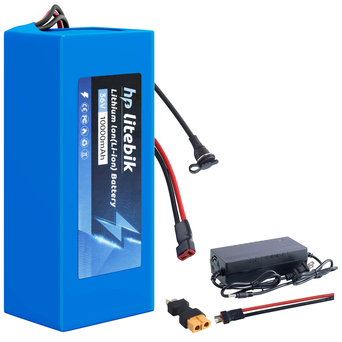 24V 36V 48V Battery, 10Ah/ 14AH/ 16AH/ 20AH Ebike Battery for 200-1200W Electric Bike Bicycle, Scooter and Other Motor