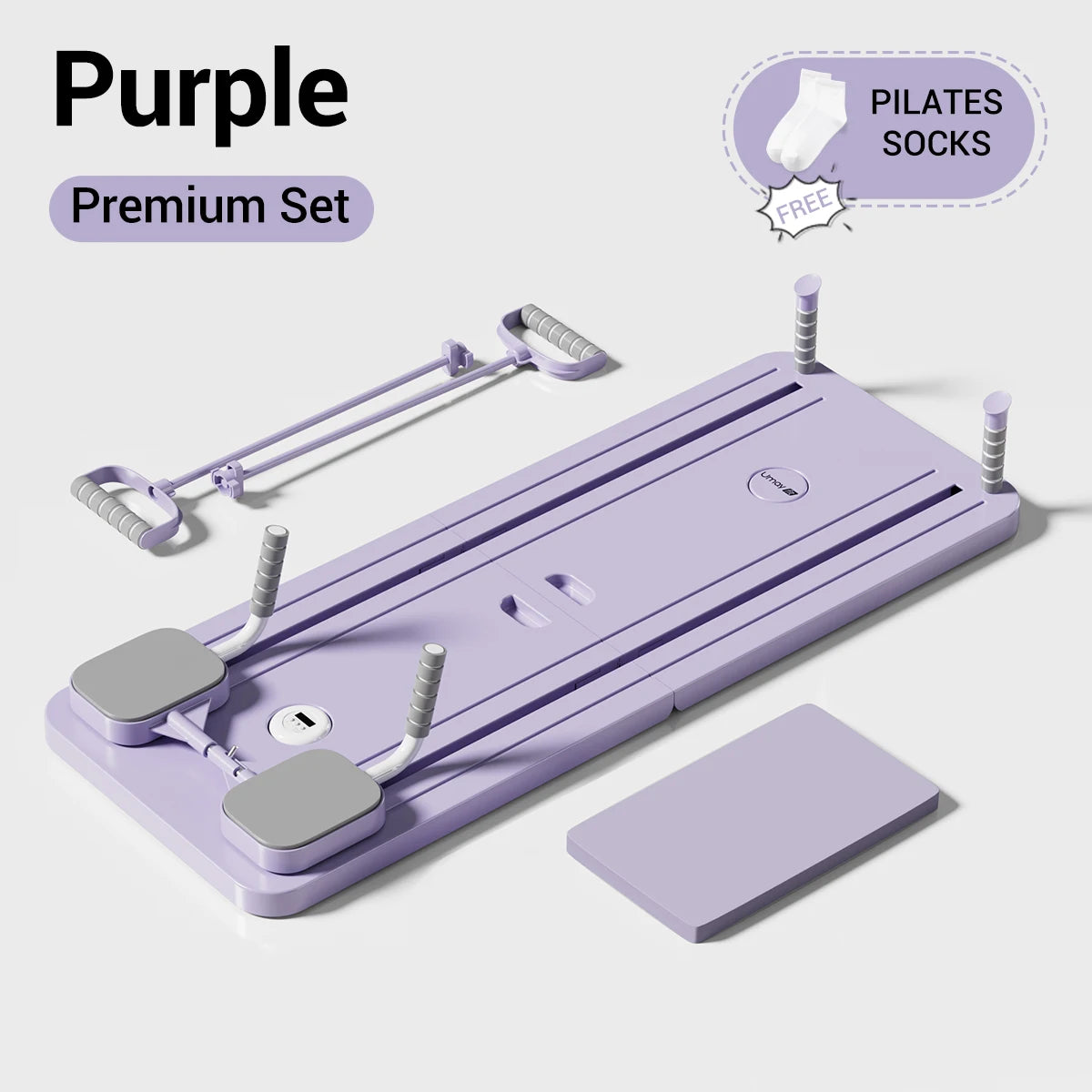 Foldable Pilates Board With Timer Resistance Tubes And Yoga Mat