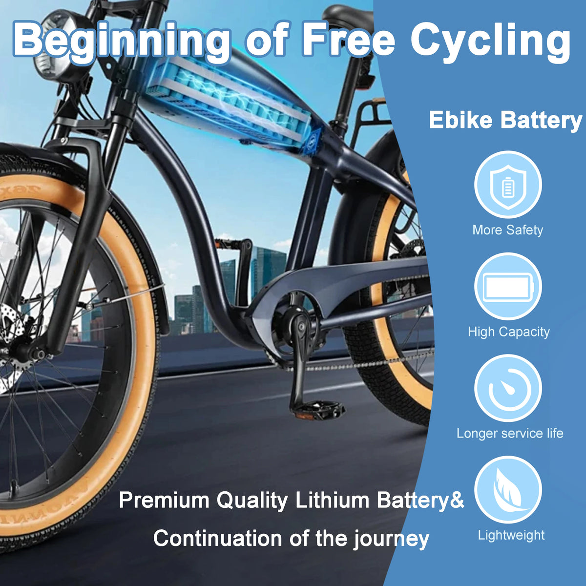 24V 36V 48V Battery, 10Ah/ 14AH/ 16AH/ 20AH Ebike Battery for 200-1200W Electric Bike Bicycle, Scooter and Other Motor