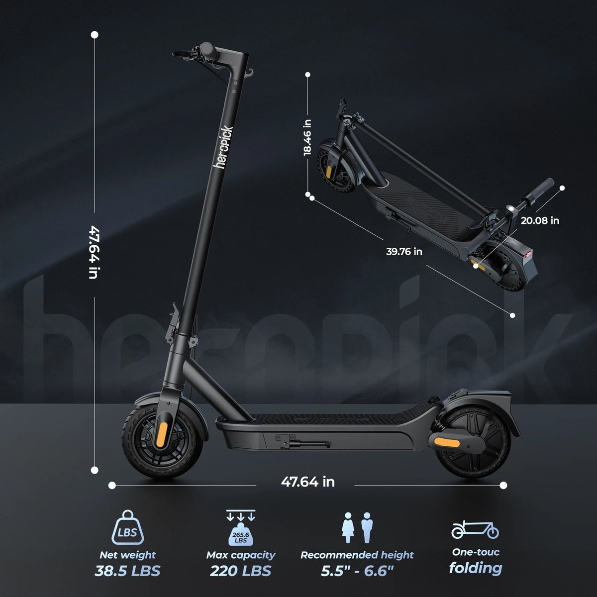 Foldable Electric Scooter High Speed E- Scooter 8.5" Tire Double Suspension 500W 30KM Long Range Fast Charging Adult Scooter