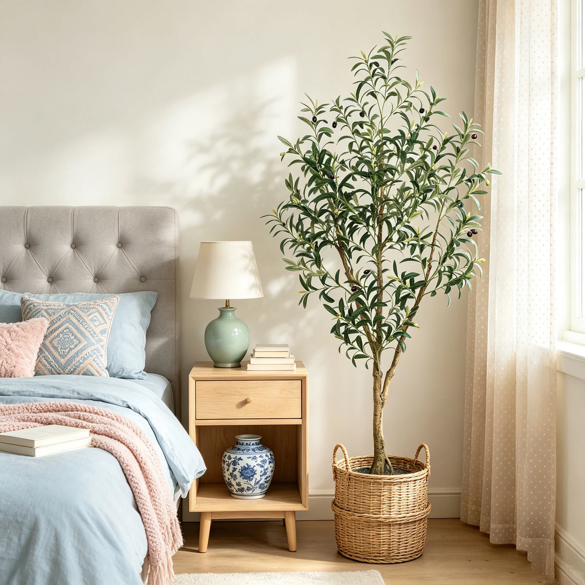 Artificial Olive Tree 5 to 7 Feet Tall with Pot for Home Office Decor