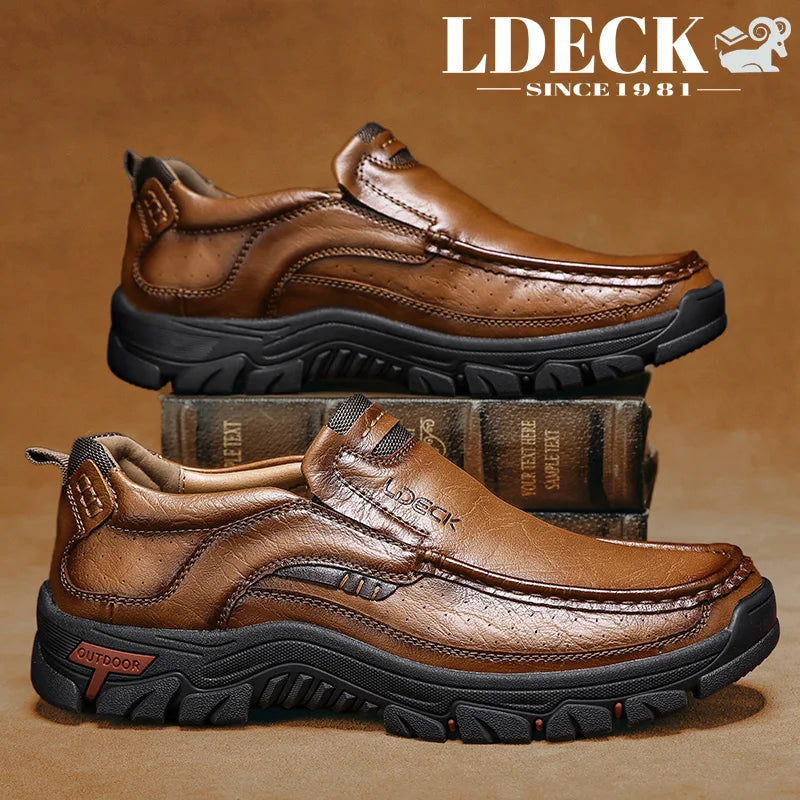 Men's Slip On Casual Shoes Loafers Style Black Yellow Brown Low Top Non Slip Lightweight Driving Walking Work Shoes