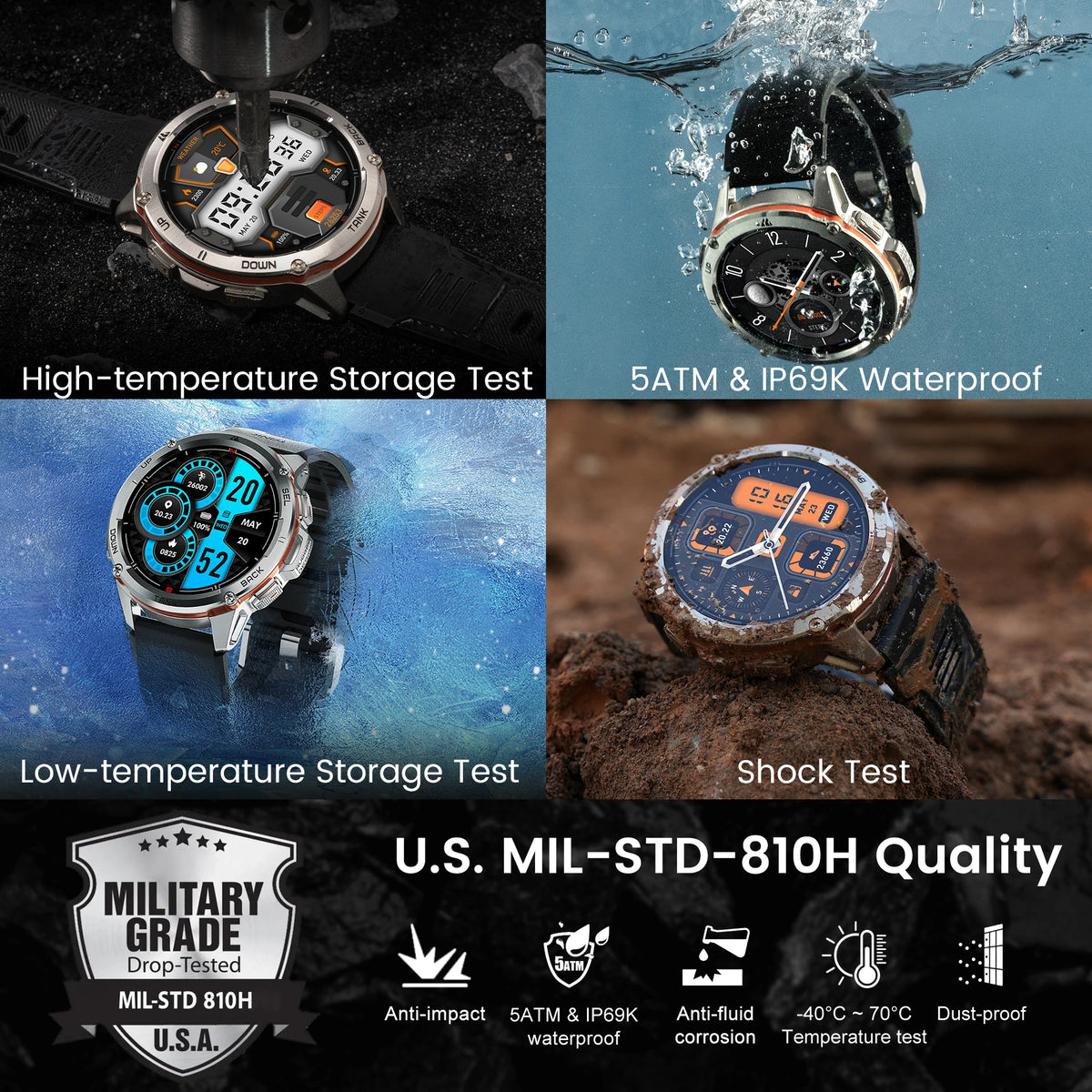 KOSPET TANK T3 Ultra GPS AMOLED Rugged Smartwatch for Men