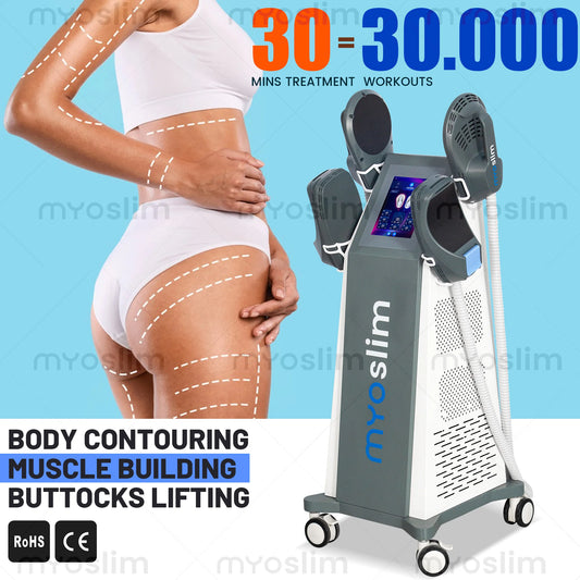 Professional Muscle Stimulation EMS Neo Machine 4 Handles MYOslim Electromagnetic Body Sculpting Beauty Equipment for Fitness