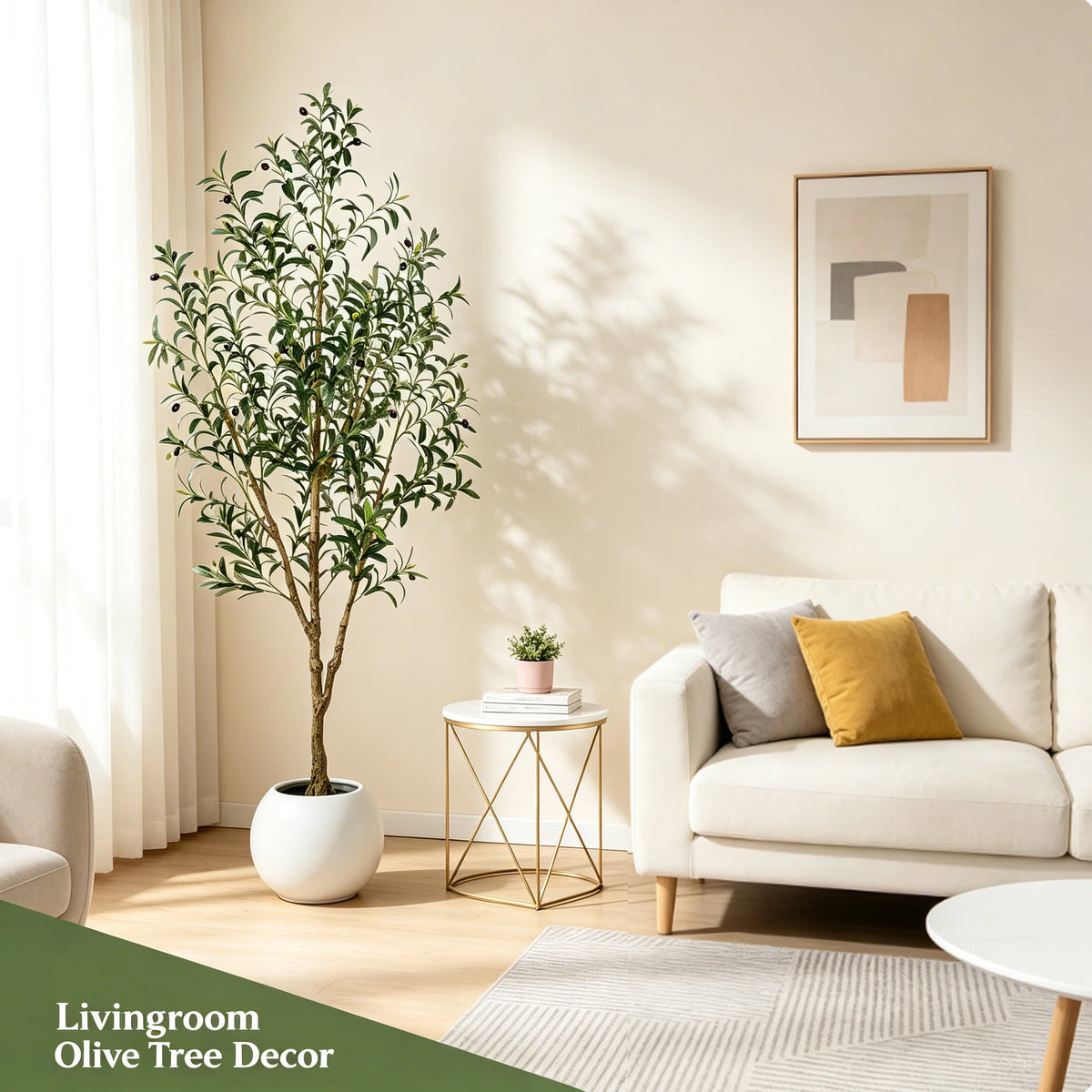 Artificial Olive Tree 5 to 7 Feet Tall with Pot for Home Office Decor