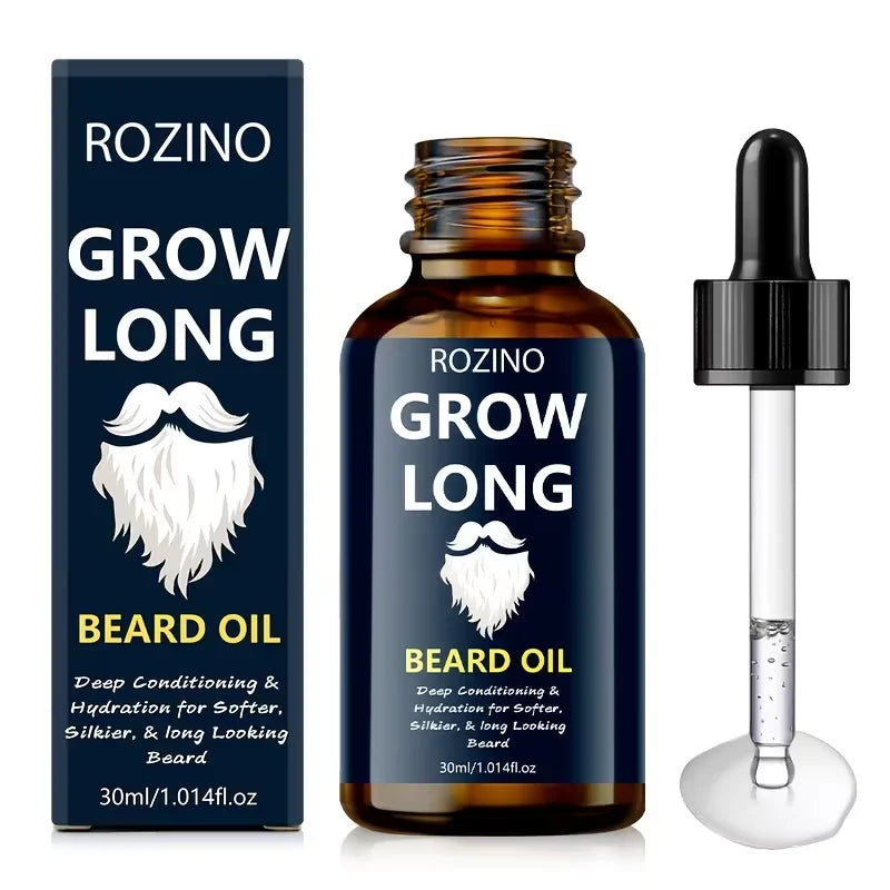 ROZINO - 1.01oz Natural Beard Oil For Men : Infused With Glycerin & Jojoba Oil To Soften, Moisturize, Condition, And Strengthen Beard Hair While Boosting Natural Shine. Easy To Apply-the Perfect Gift For Men And A Must-have H