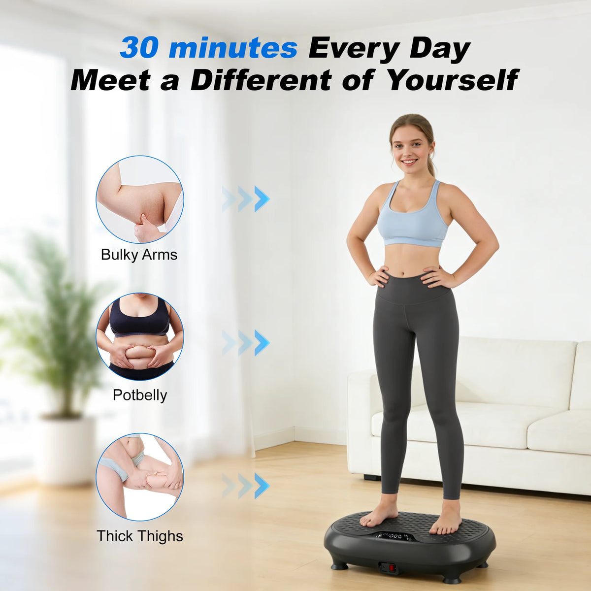 Vibration Fitness Plate with 20 Speeds 330 Pound Capacity and LED Display