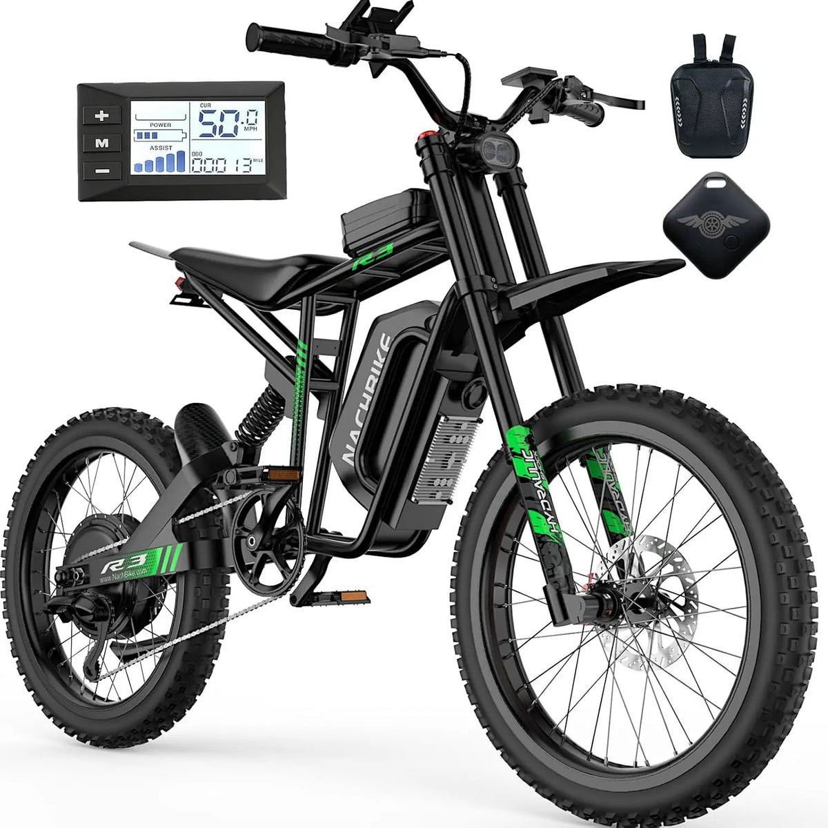 R3 50MPH Electric Dirt Bike 60V25Ah 1500Wh Battery 6000W Electric Bike Max 50Miles Ebike 19" Motorcycle Dual Hydraulic Brake
