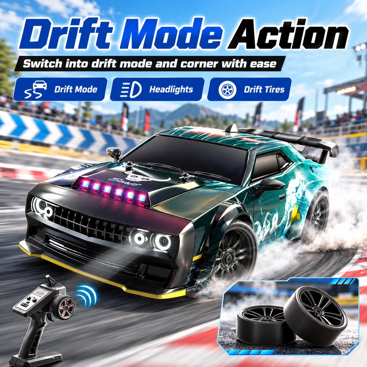 SG216PRO 1 16 Scale 4WD Brushless RC Drift Car With LED Lights