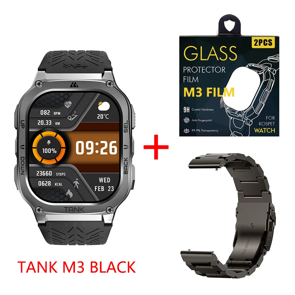 KOSPET Tank M3 AMOLED Smartwatch With Fitness Tracking And Bluetooth AOD