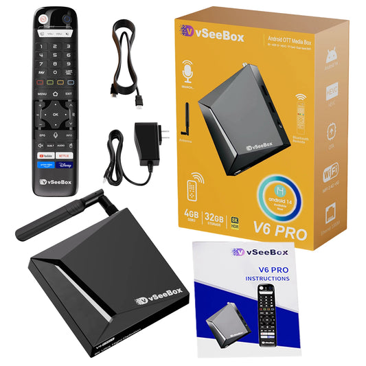 VSeeBox V6 Pro 8K Android TV Box 4GB RAM 32GB Storage