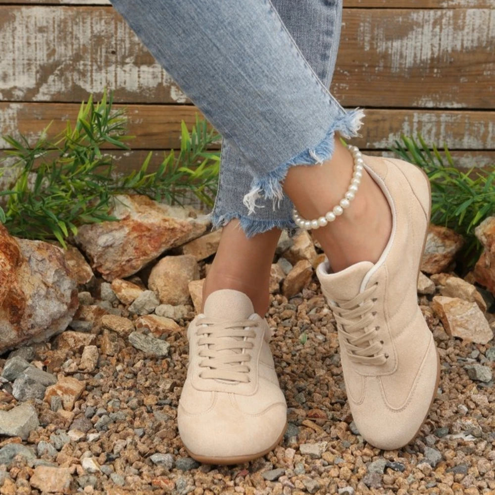 Womens Round Toe Casual Flats Soft Non Slip Walking Shoes