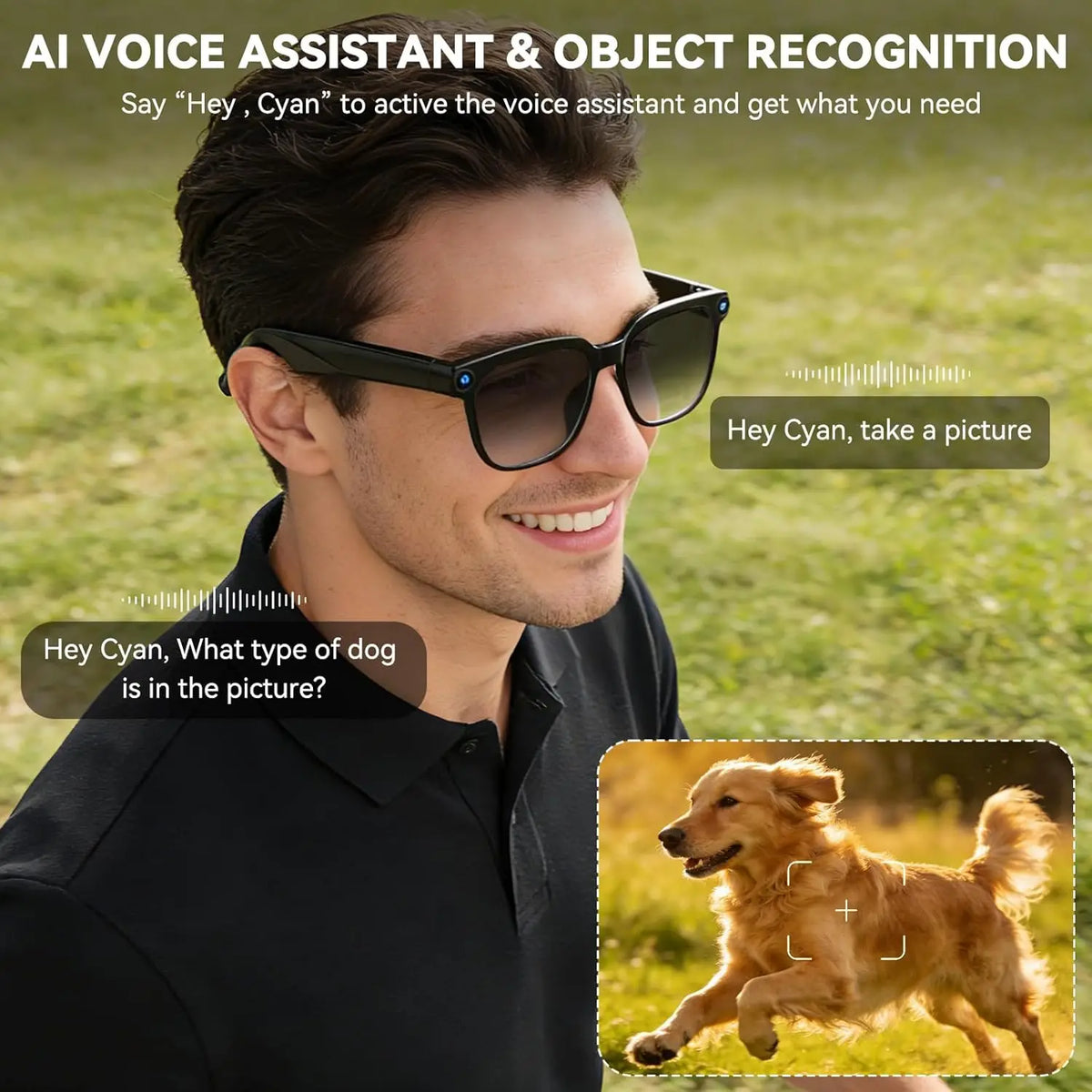 AI Smart Glasses With 8MP Camera 1080P Video Photochromic Lenses