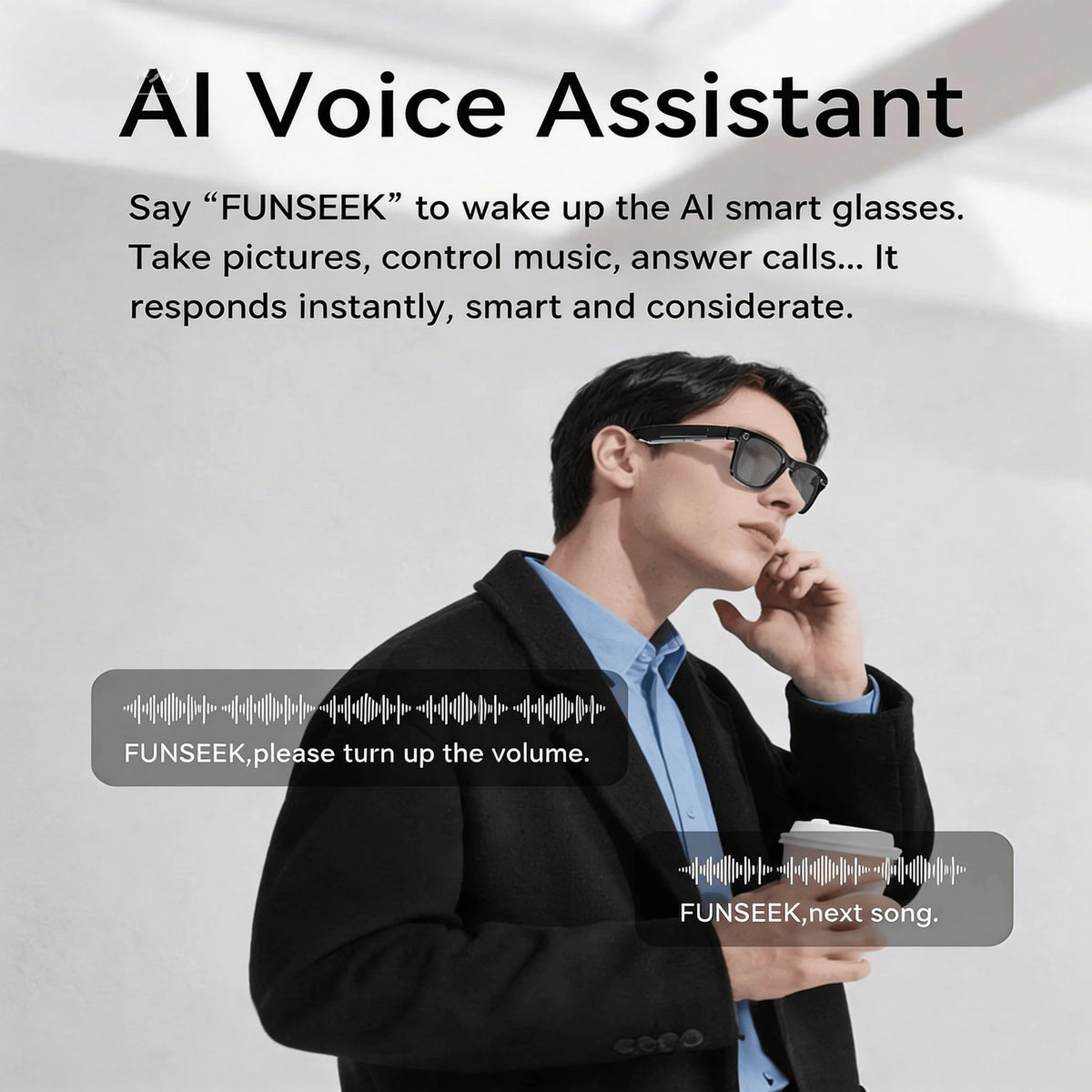 4K Camera Glasses with AI Translation 8MP Camera and Open Ear Audio