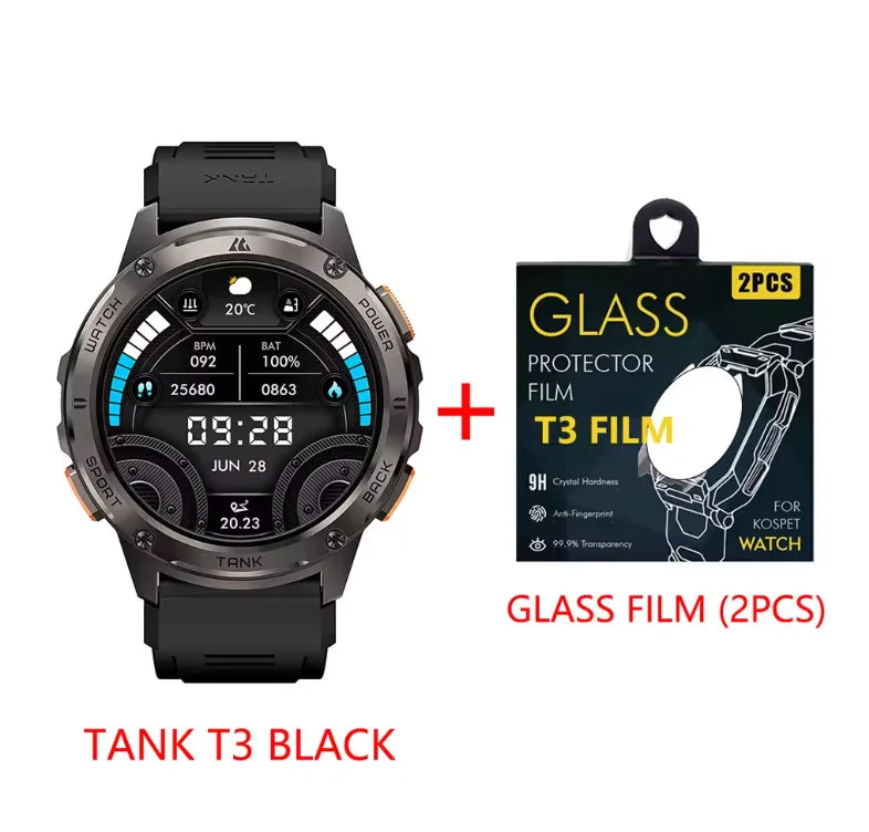 KOSPET TANK T3 Smartwatch for Men with AMOLED Calling and Fitness Tracking