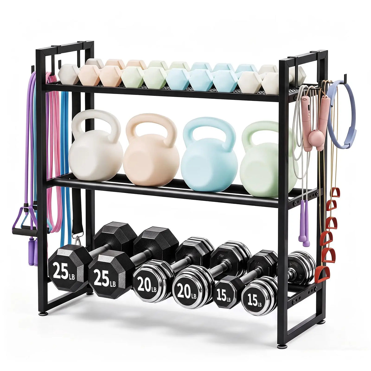 Dumbbell Rack 3 Tier 260 LB Per Tier Weight Rack 42.9 Inch For Home Gym