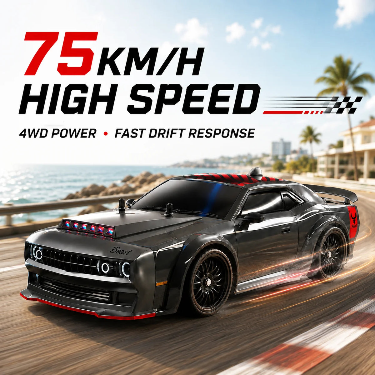 ZNLYRION SG216MAX 4WD Brushless RC Drift Car With LED Lights 2.4G