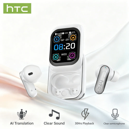 AI Translation Bluetooth Earbuds Sliding Cover 30 Hour Playback Noise Cancelling