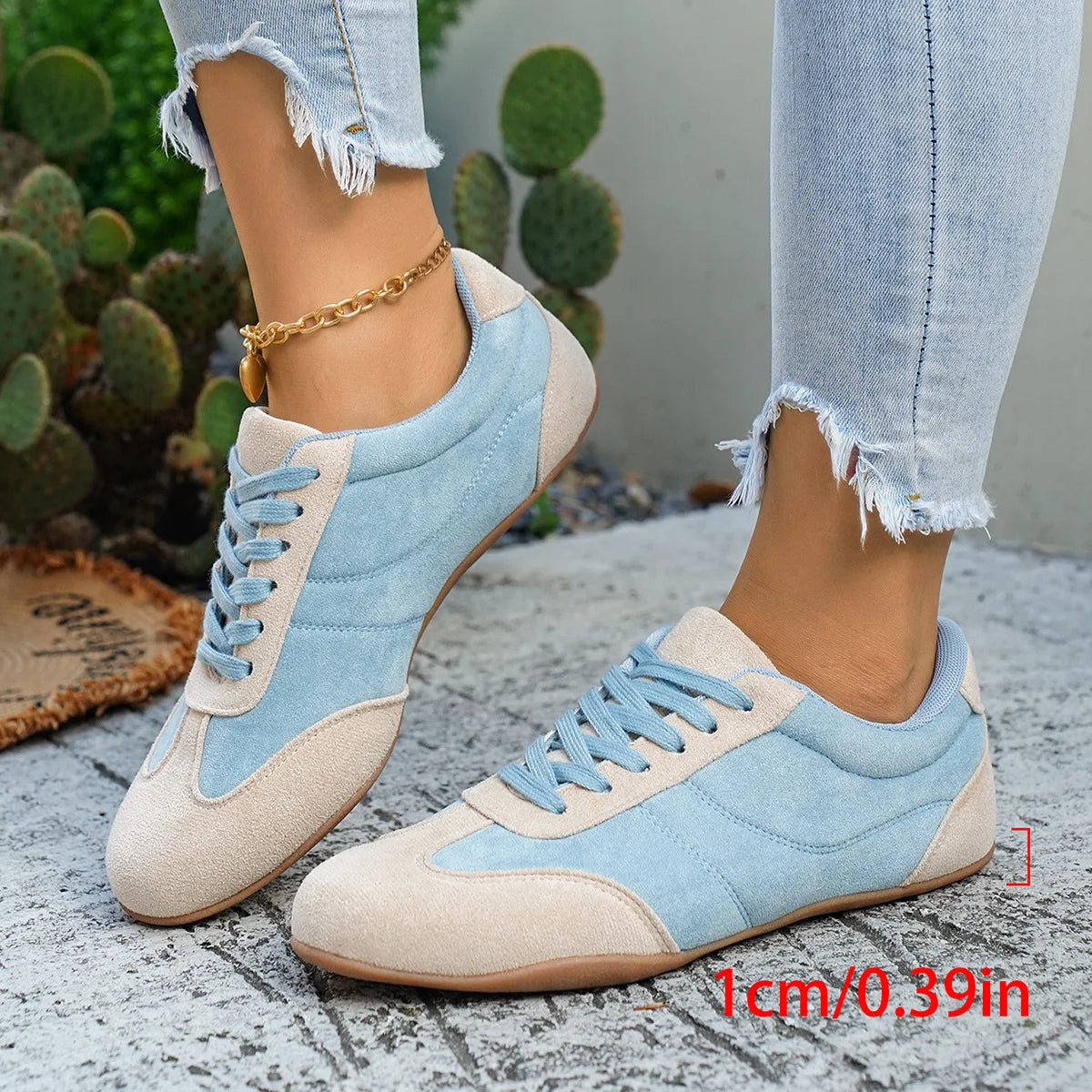 Womens Round Toe Casual Flats Soft Non Slip Walking Shoes