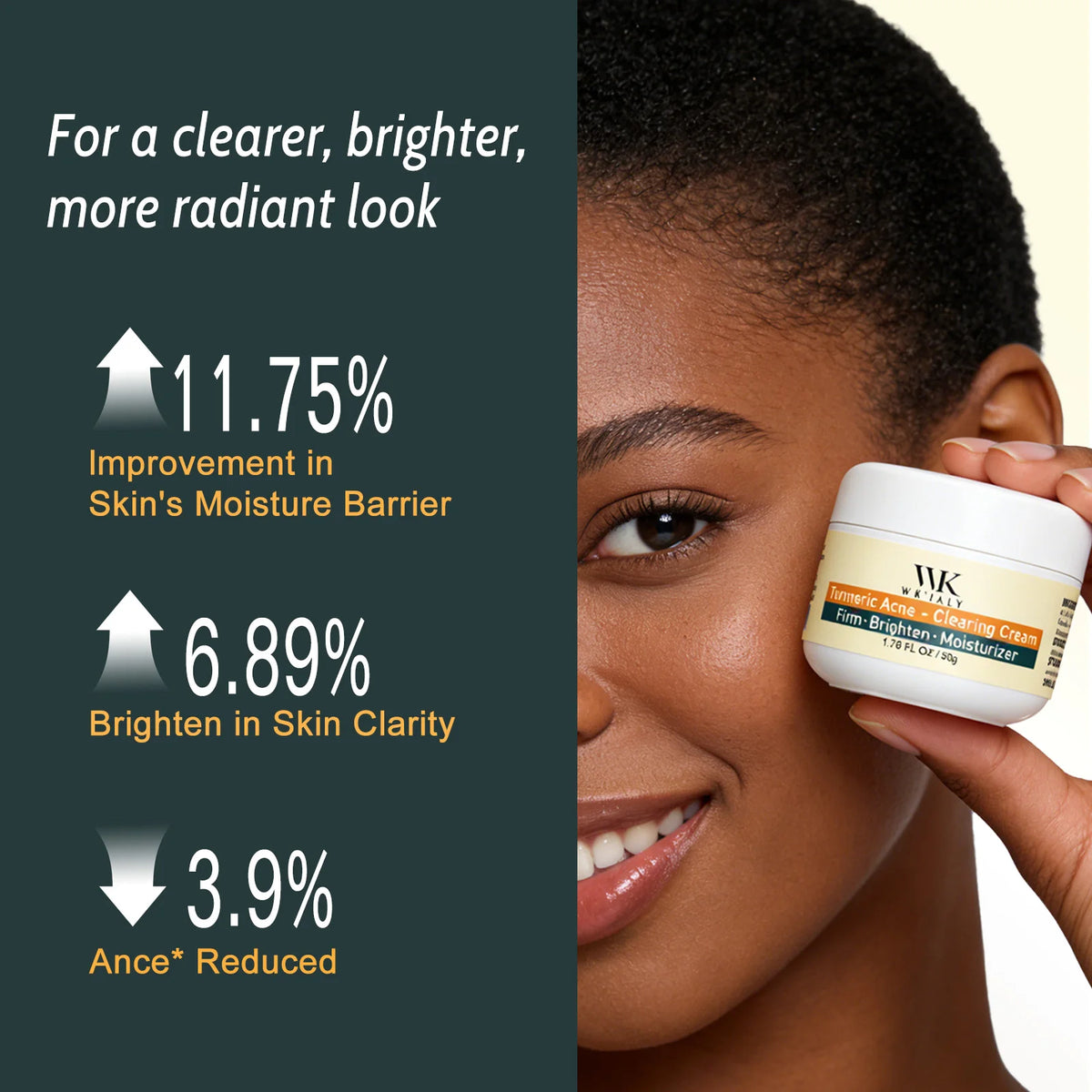 Turmeric Brightening Face Cream for Acne Dark Spots and Uneven Skin Tone