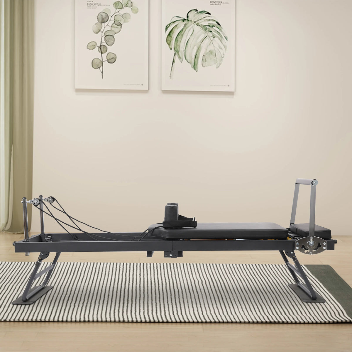 Foldable Pilates Reformer Machine Portable Home Fitness Equipment