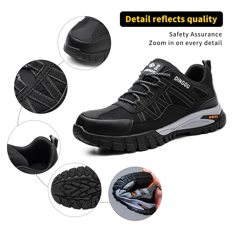 Steel Toe Work Boots for Men and Women with Puncture Resistant Sole