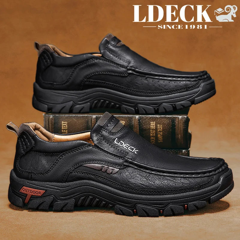 Men's Slip On Casual Shoes Loafers Style Black Yellow Brown Low Top Non Slip Lightweight Driving Walking Work Shoes