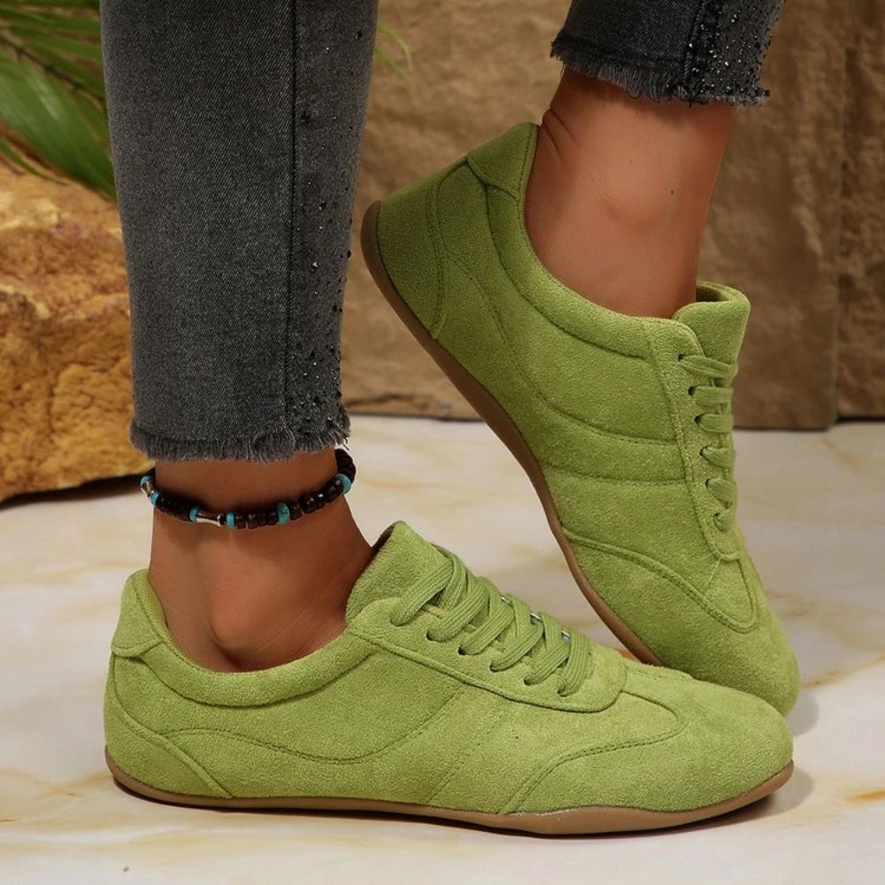 Womens Round Toe Casual Flats Soft Non Slip Walking Shoes