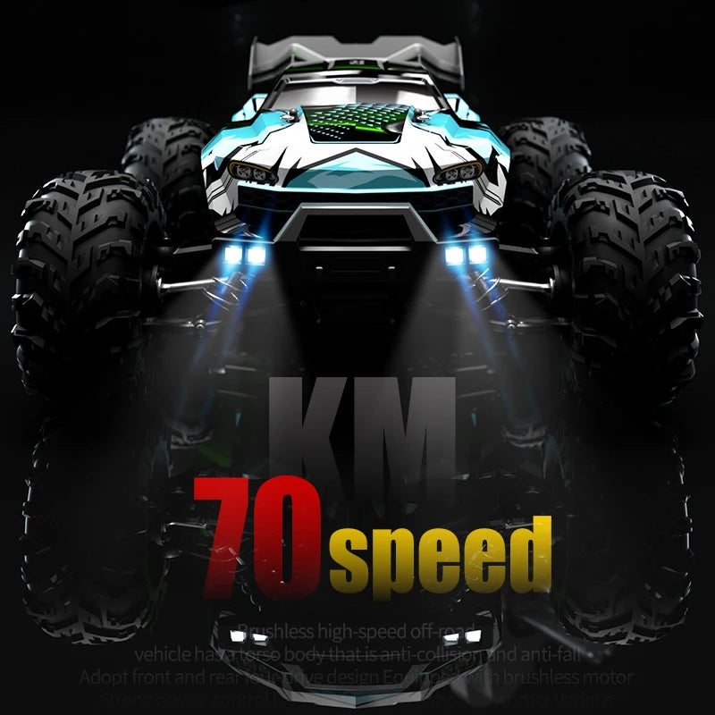 Wltoys Q117 1/16 RC Car 4WD Remote Control Car LED Headlights Brushless 70KM/H 2.4G High Speed Off-Road Drift Toys for Children