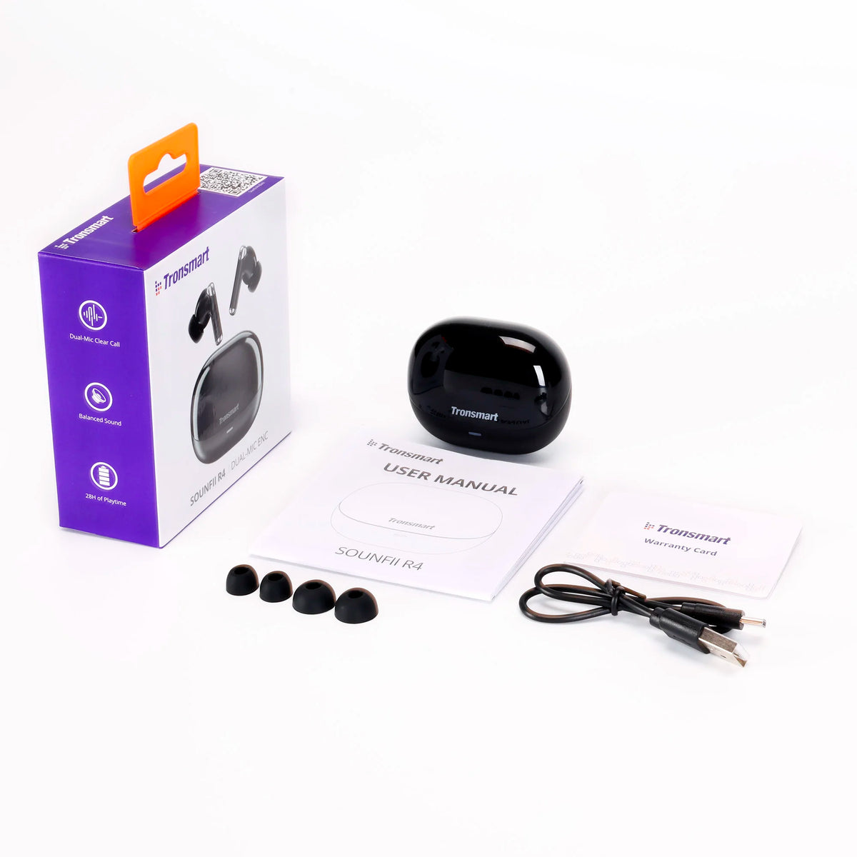 Tronsmart Sounfii R4 Wireless Bluetooth Earbuds With Quad Mic Noise Reduction