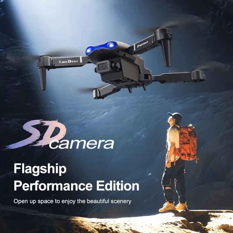 Foldable FPV Drone with Dual Camera, Optical Flow Hover for Beginners