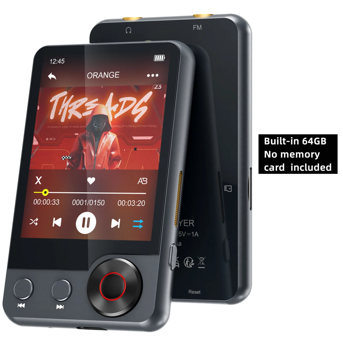 MECHEN Bluetooth 5.3 MP3 Player with HD Speakers and FM Radio