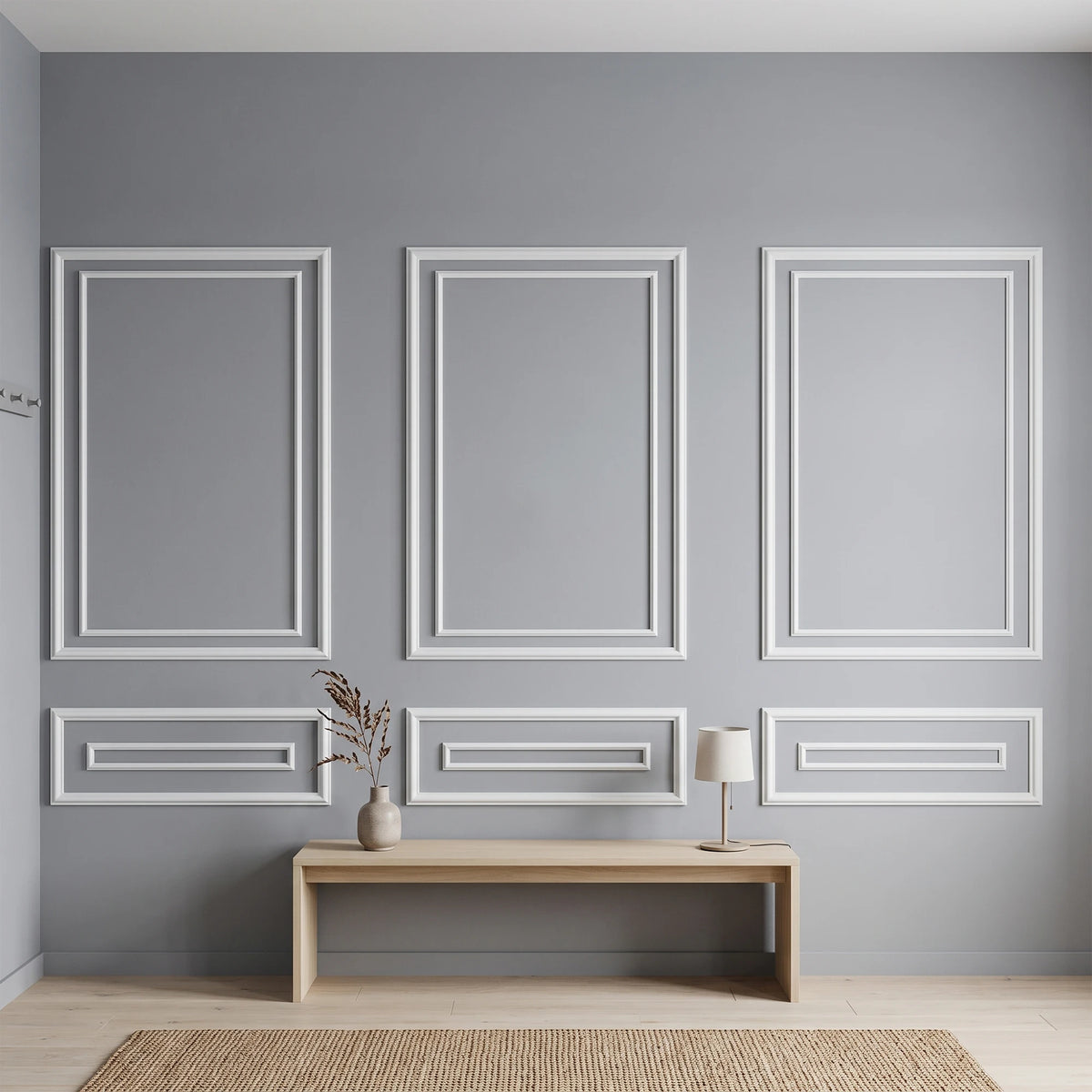 Peel And Stick Double Frame Wainscoting Wall Molding Kit 3 Sets