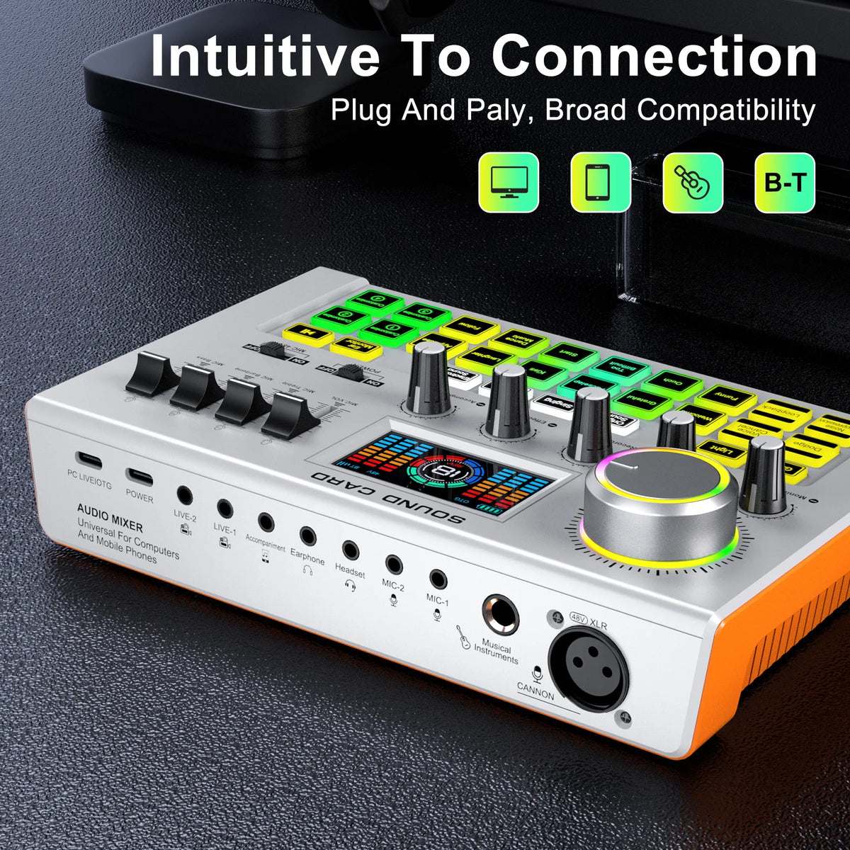 Tenlamp Y300 BM800 Live Sound Mixer Podcast Recording Bundle for 4 People