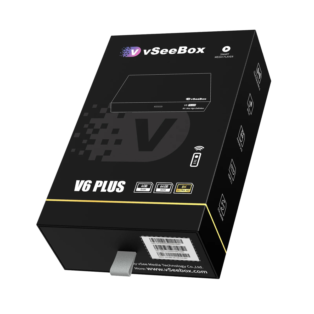 2026 VSeeBox V6 Plus Android TV Box 8K Voice Control 4GB RAM 64GB Storage