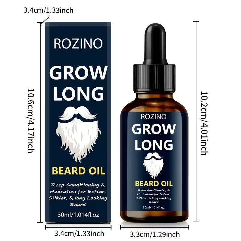 ROZINO - 1.01oz Natural Beard Oil For Men : Infused With Glycerin & Jojoba Oil To Soften, Moisturize, Condition, And Strengthen Beard Hair While Boosting Natural Shine. Easy To Apply-the Perfect Gift For Men And A Must-have H