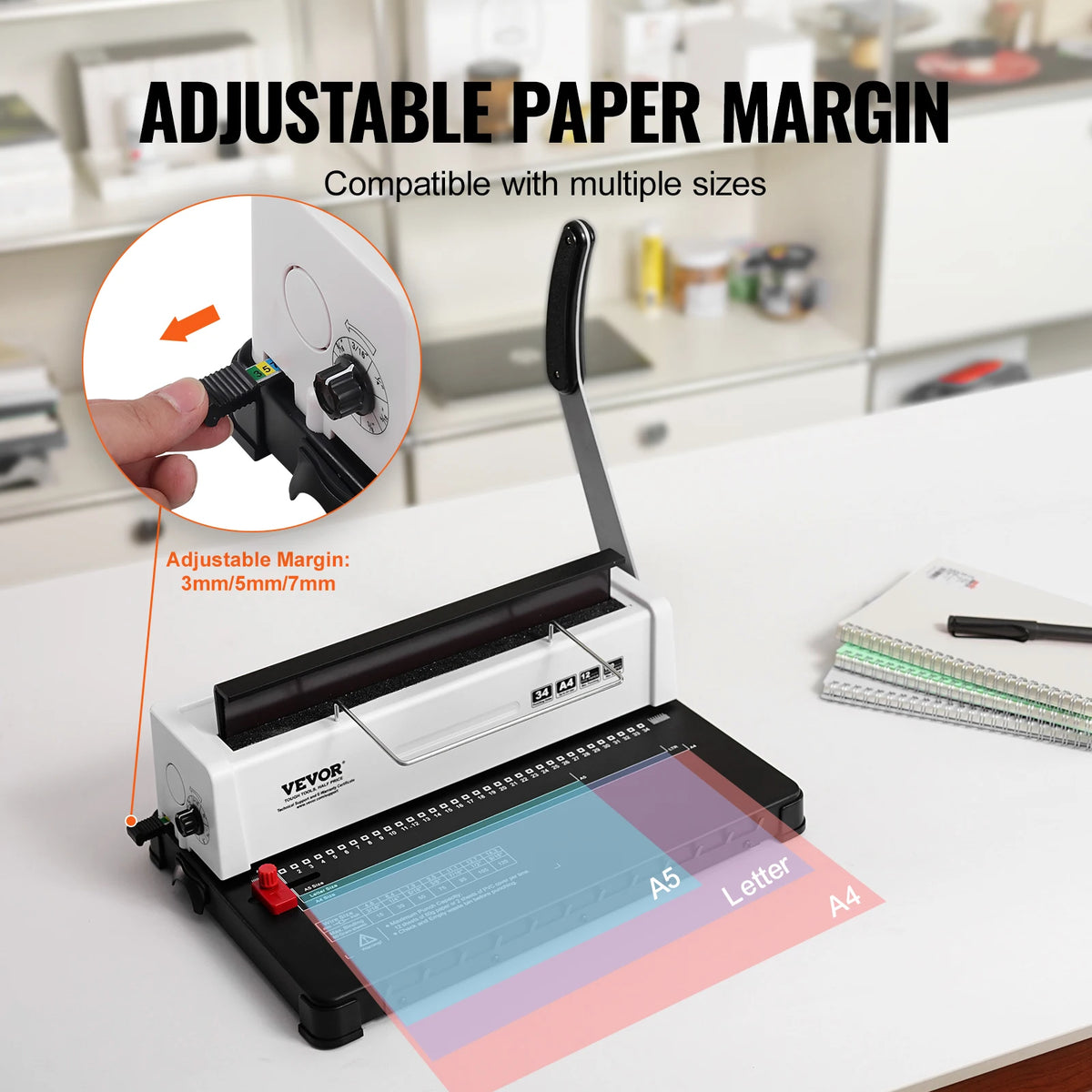 Manual Coil Binding Machine with 34 Hole Punch and 120 Sheet Capacity