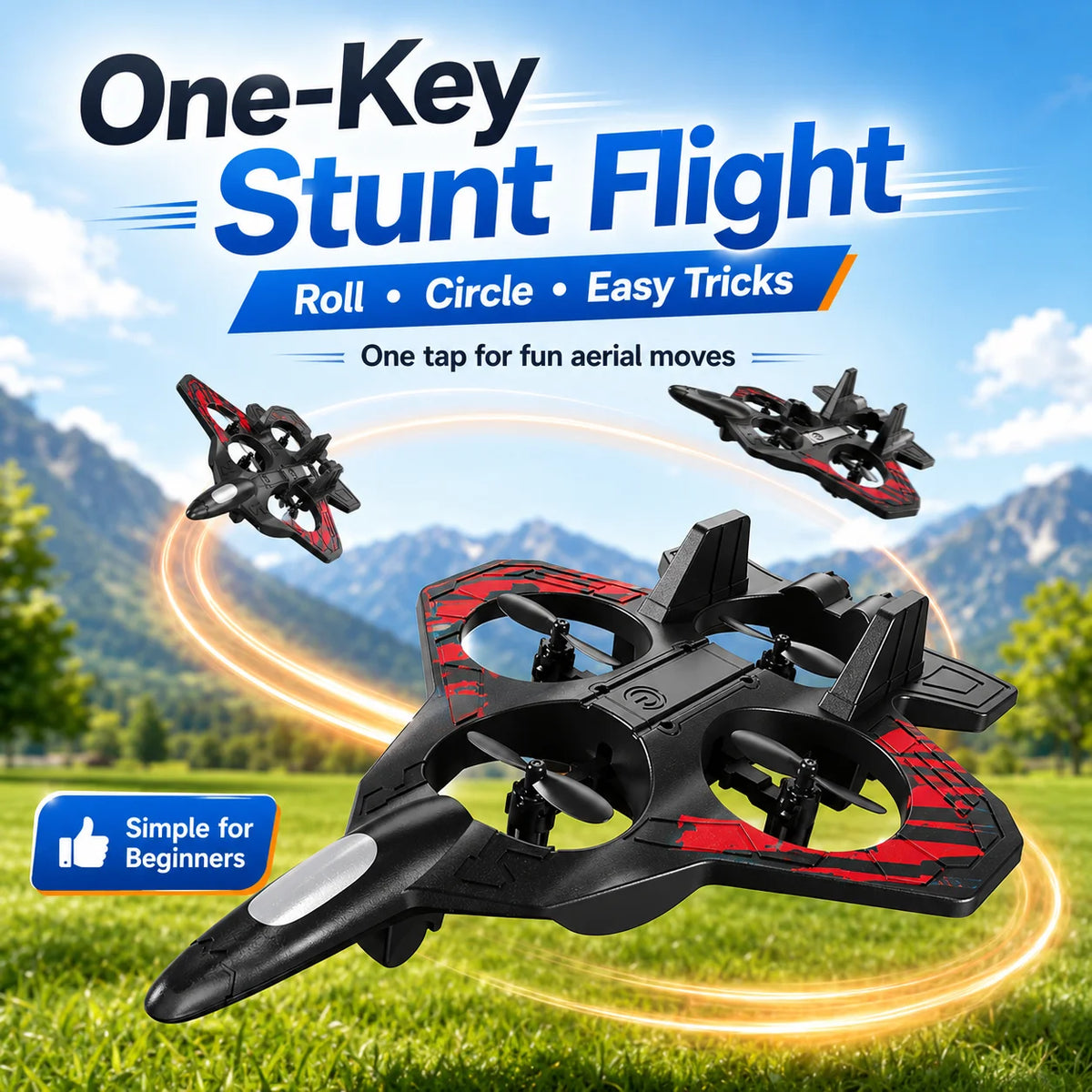 YL87 EPP Foam RC Fighter Plane With LED Lights and 360 Stunts for Kids