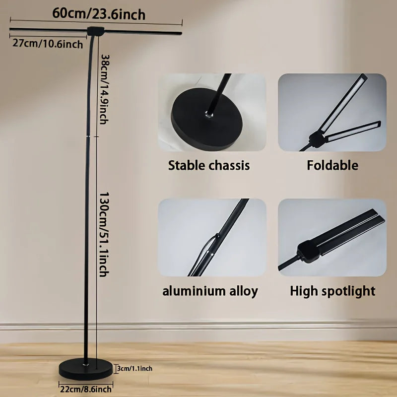 LED Floor Lamp With USB Flexible Gooseneck 3 Color Modes 8 Brightness Levels
