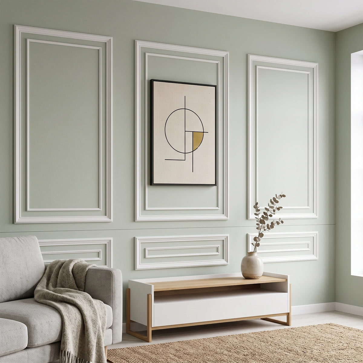 Peel And Stick Double Frame Wainscoting Wall Molding Kit 3 Sets